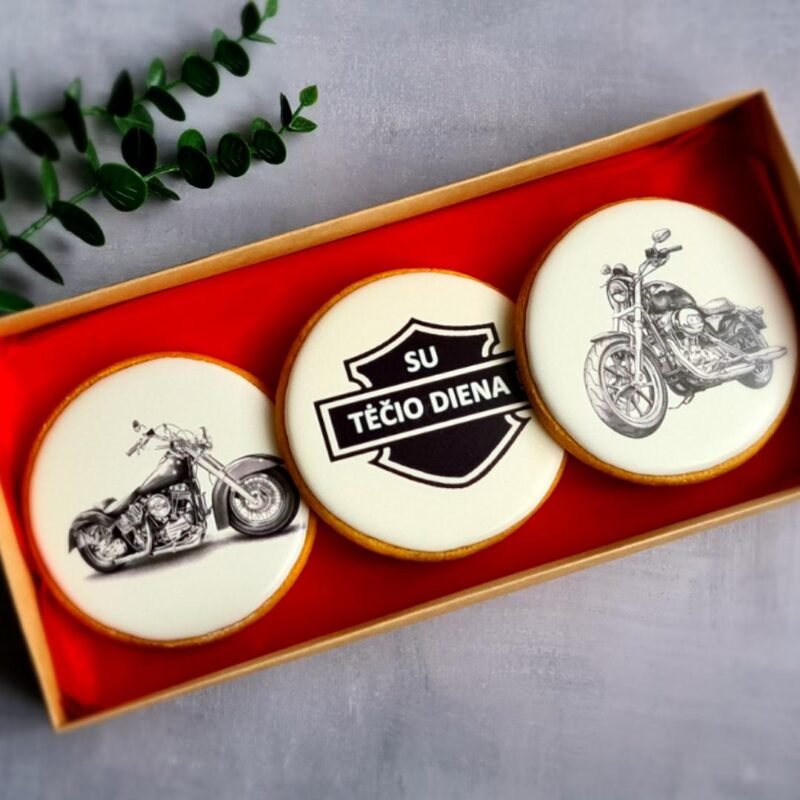 Dekoruoti meduoliniai sausainiai "Moto Tėtis"
